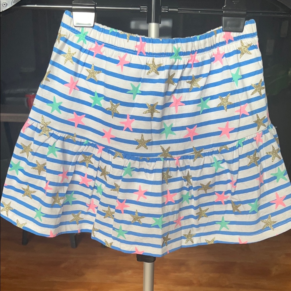 Striped Skirt with Star Pattern